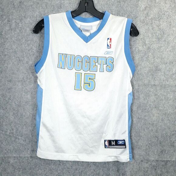 Reebok Denver Nuggest Carmelo Anthony #15 Basketball Jersey Boy Youth M 12 NBA - Picture 1 of 16